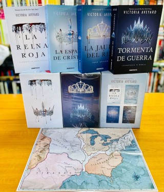 Estuche la Reina Roja: Saga la Reina Roja + Mapa . Victoria Aveyard 